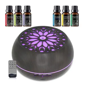550ml Essential Oil Diffuser with Remote Control 6 Blends Auto Shut-Off Large Room Aromatherapy Humidifier for Anxiety Relief Electronic Humidifier