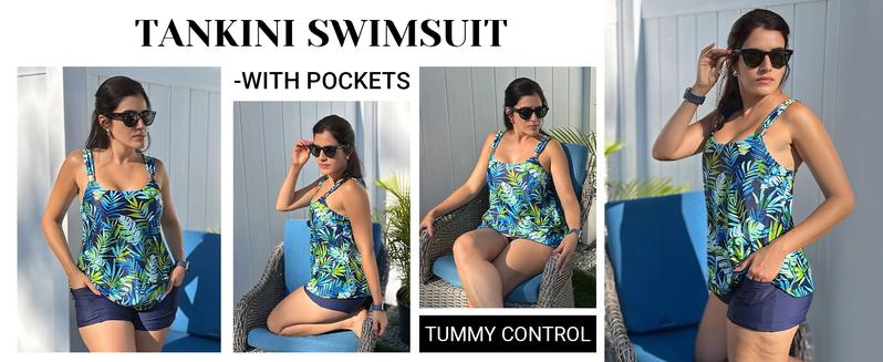 Daci Tankini Swimsuit with Shorts - Two Piece Tummy Control Bathing Suits Flowy Swim Top with Two Pockets Boy Shorts 2026 Daci Tankini Swimsuit with Shorts - Two Piece Tummy Control Bathing Suits Flowy Swim Top with Two Pockets Boy Shorts 2026