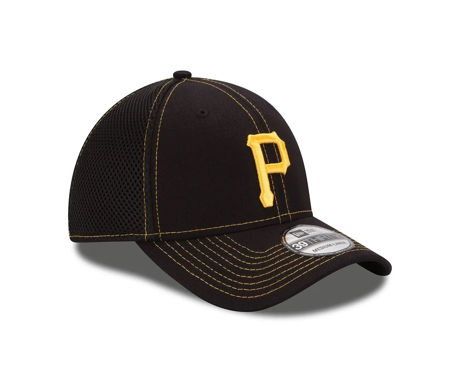 New Era 39THIRTY Pittsburgh Pirates Fitted Cap - SM, Athletic Hat with Embroidered Pirates Logo, Moisture-Wick Neo Stretch Fabric (10059494-SM)