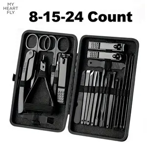 MY HEART FLY 8/15/24Pcs Professional Nail Clipper Set with Storage Case, Portable Manicure Pedicure Kit for Home & Travel, Nail Care Tool, Birthday Gift