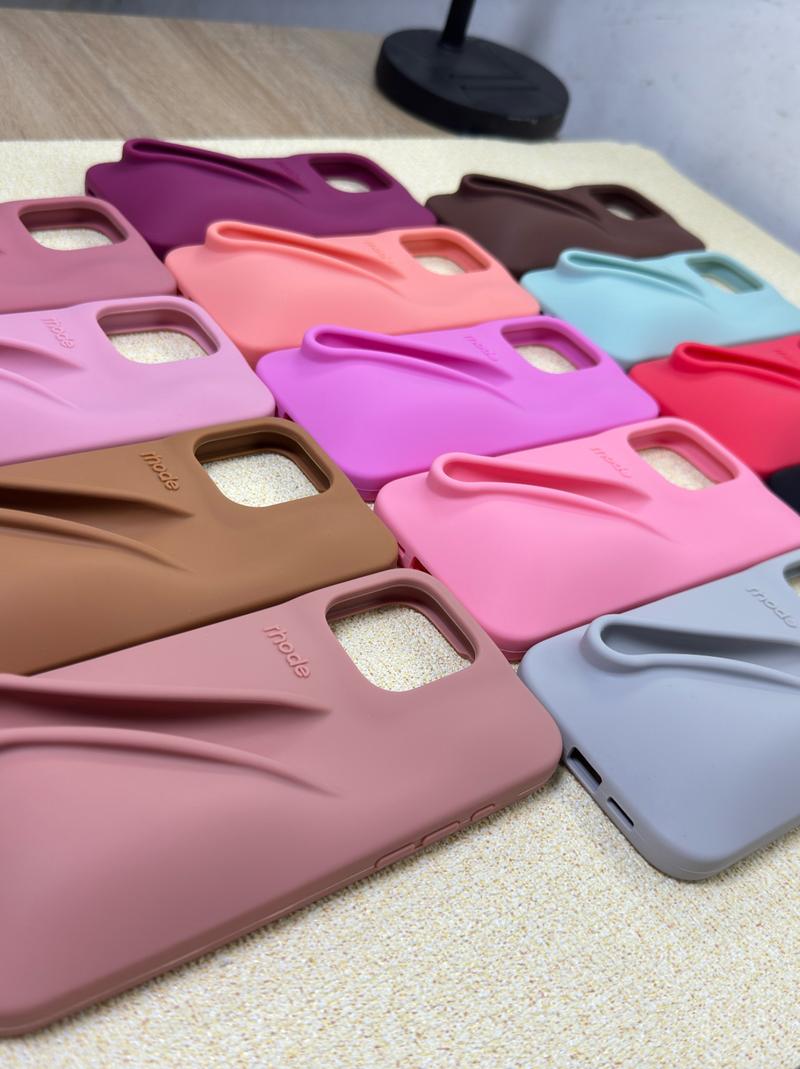 Rhode Lip Gloss Silicone Case for Apple iPhone 11-17 Series - Shockproof Anti-Scratch Fashionable Protection in Pink Yellow Red Green Blue Black Silver-Gray Orange