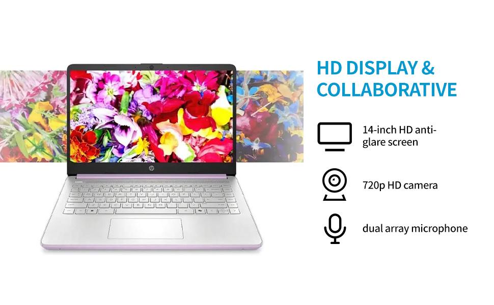 HP 2025 New Laptop for Student Business, Intel N150 CPU(Beats N4120), 14 Inch LED, up to 16GB RAM, 128GB UFS+256GB MSD, Wi-Fi 6, Copilot AI, 1 Year Microsoft 365, Windows 11 Pro, USB HUB