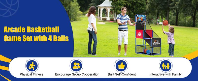 CuLiDing Kids Arcade Basketball Hoop with 4 Balls,Indoor Outdoor Single Shot Game for Toddlers Carnival Sports Toys Gifts for Kids Boys Girls Ages 3-8 Ideal for Competition CuLiDing Kids Arcade Basketball Hoop with 4 Balls,Indoor Outdoor Single Shot Game for Toddlers Carnival Sports Toys Gifts for Kids Boys Girls Ages 3-8 Ideal for Competition