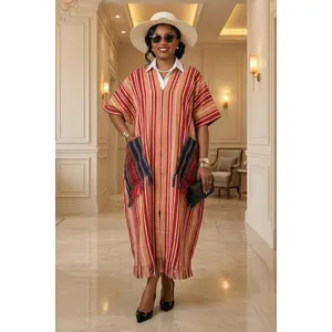 Regal Fringe Kaftan | Burgundy