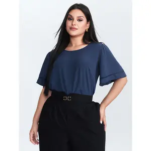 【Summer Turn-Up】【Essential】BlOOMCHIC Plus Size Ruffled Sleeve Round Neck Blouse [M-6X] 2026 Summer Pick for Mother's Day