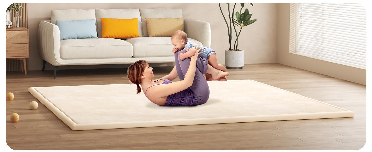 50''/59"/71"/79" Baby Play Mat for Floor 1.3'' Thick Memory Foam Tummy Time Mat Super Soft Coral Velvet Nursery Rug with Non-Slip Backing Crawling Rug for Toddlers Infants Yoga & Tatami Use SpringStatements 50''/59"/71"/79" Baby Play Mat for Floor 1.3'' Thick Memory Foam Tummy Time Mat Super Soft Coral Velvet Nursery Rug with Non-Slip Backing Crawling Rug for Toddlers Infants Yoga & Tatami Use SpringStatements
