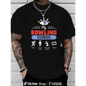 Humorous Bowling Gift Tee – My Bowling Technique Print for Bowlers