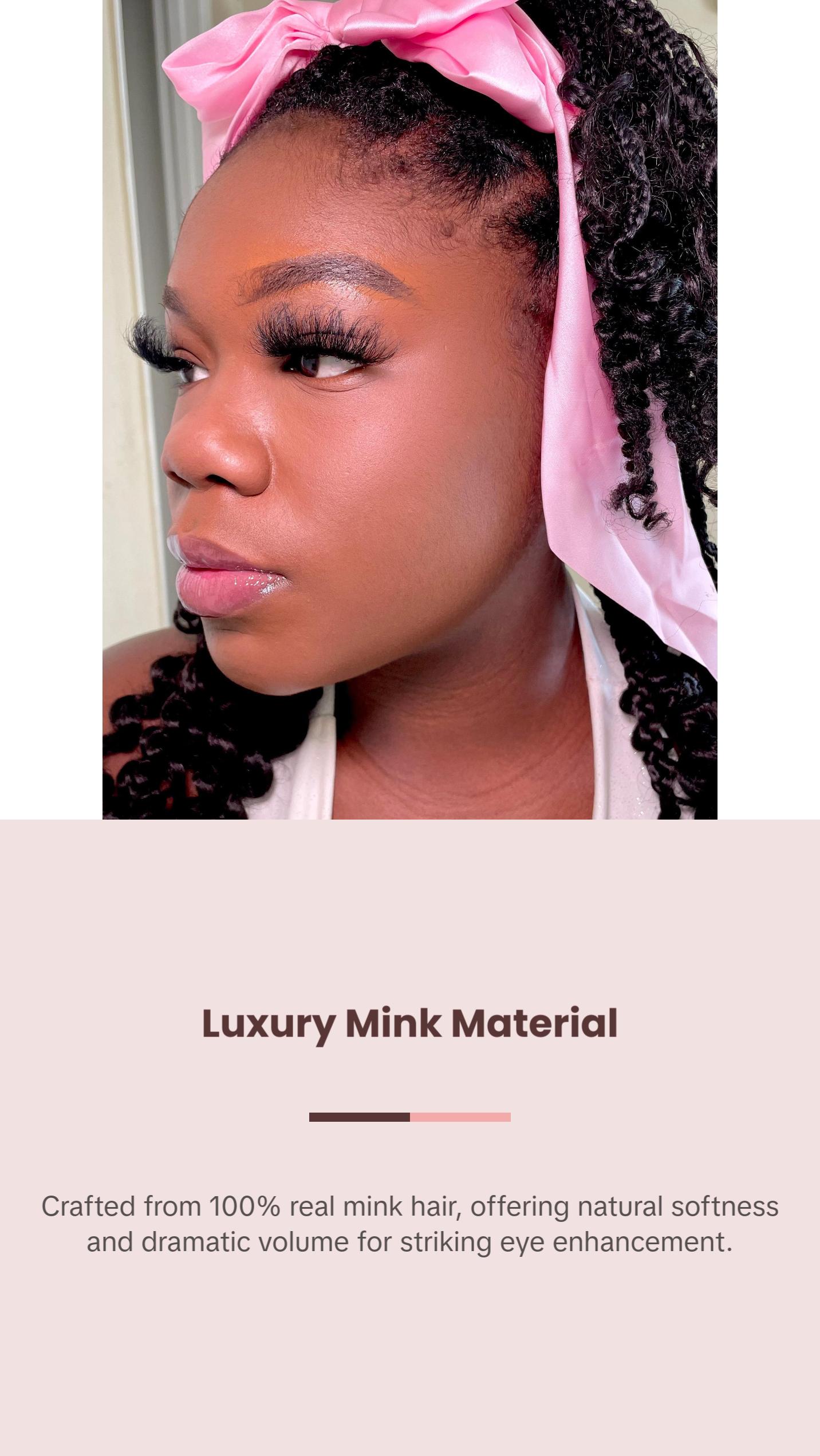 Beauti Fluffy Mink Eyelashes - 15-25mm Soft Cotton Band Lashes with Reusable Hard Case & 2 Lash Brushes, Hypoallergenic,