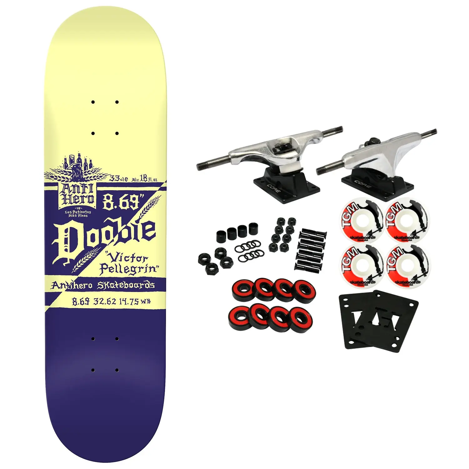 Anti Hero Skateboard Complete Doobie Mas Refrescos Purple 8.69" x 32.62"