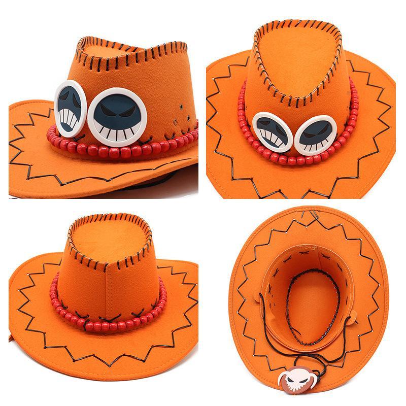 One Piece Portgas D Ace Cowboy Hat Fashion Sunshade Cap Unisex Outdoor Casual Versatile Anime Fan Daily Wear Hat