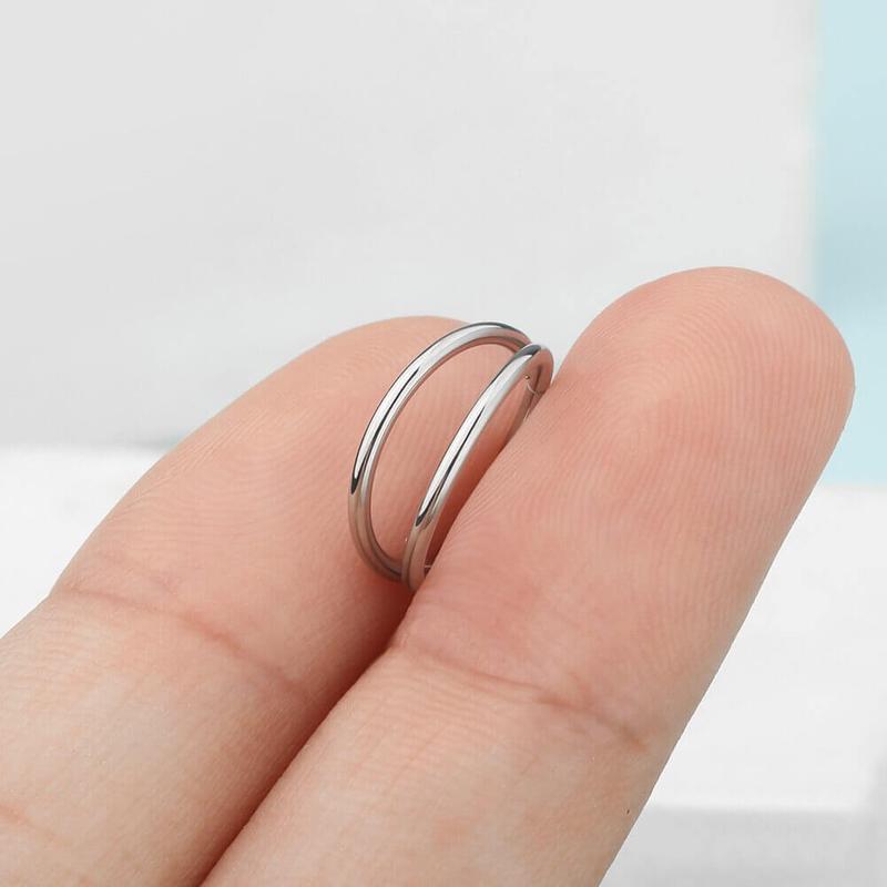 Oufer 20G/18G/16G Hinged Segment Double Rows Nose Nostril Piercing Hoop Ring Helix Conch Lobe Hoop Cartilage Hoop Ring 5mm 6mm 7mm 8mm 9mm 10mm 11mm 12mm 316L Stainless Steel Oufer 20G/18G/16G Hinged Segment Double Rows Nose Nostril Piercing Hoop Ring Helix Conch Lobe Hoop Cartilage Hoop Ring 5mm 6mm 7mm 8mm 9mm 10mm 11mm 12mm 316L Stainless Steel