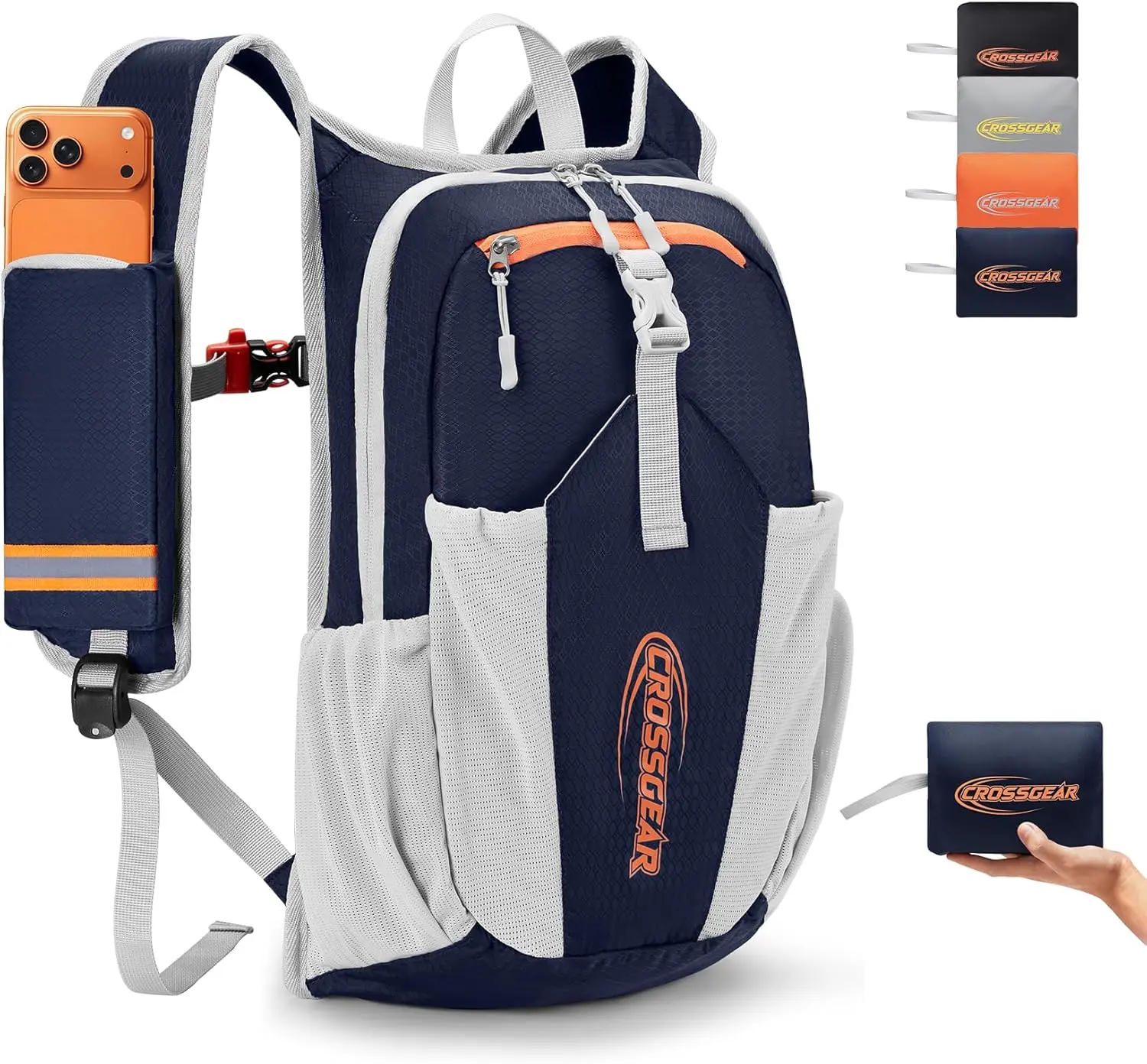 CROSSGEAR 16L Foldable Hiking Backpack, Lightweight Waterproof Daypack for Women Men,Packable  Hiking  Backpacks for Camping，Travel ，Outdoor Hiking