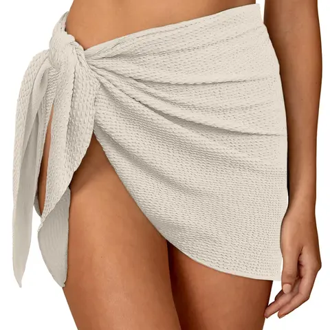ANRABESS Sarong Wraps for Women Beach Coverups 2026 Summer Short Swimsuits Cover Ups Tie Side Bathing Skirt Suits Swimwear