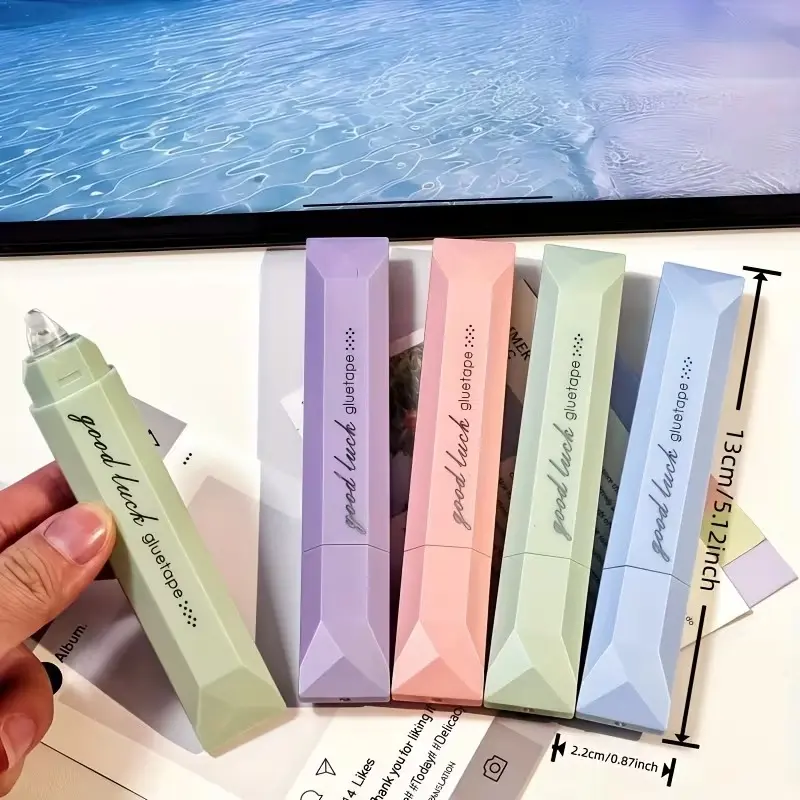 NOLUCK 5-Pack Double-Sided Roller Tape Pens (6.1cm x 594cm) - Transparent Erasable Adhesive, Strong Hold, No Mess, Easy Application, Long-Lasting Office Stationery for DIY Crafts, Scrapbooking, Journaling, Photo Mounting, Gift Wrapping