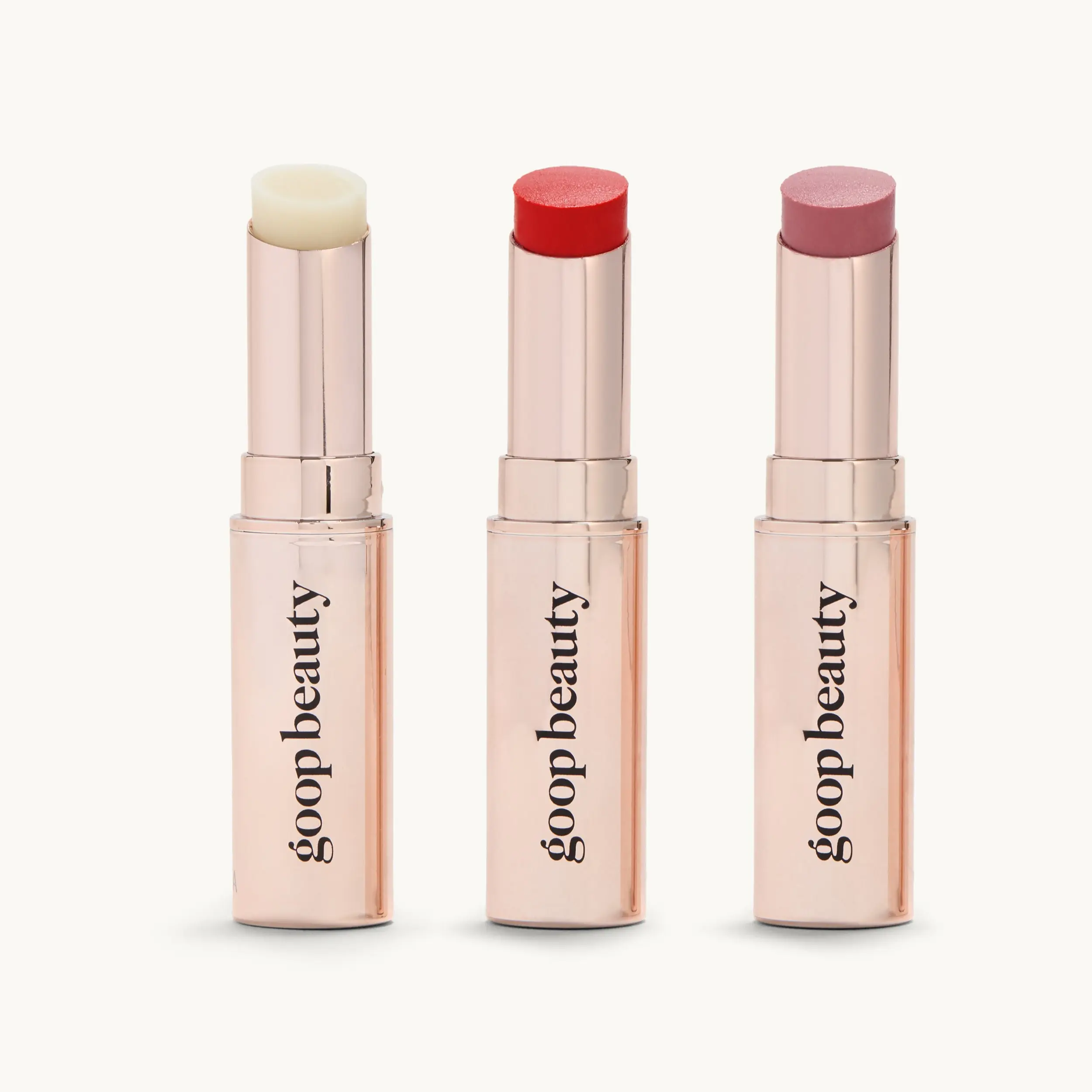 Clean Nourishing Lip Balm Trio by goop beauty | Moisturized and Nourishes Dry, Cracked Lips | Shea Butter, Castor Oil, and Argan Oil