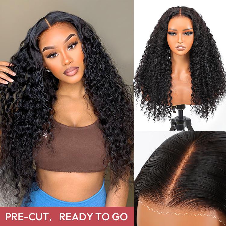 West Kiss Ready Go Glueless Deep Wave 7x4 Closure Wig Human Hair Pre Cut Lace 7x5 Closure Wig Pre Bleached PrePlucked 13x4 Lace Front Wig FebruaryFaves