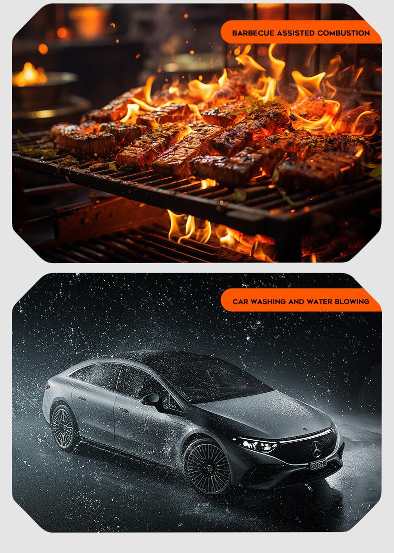 Turbo Fan Air Duster | 130K RPM & 200g Pressure for Industrial Blasting. Deep Clean Car Vents, PC Fans, Furniture & Blow Away Yard Leaves/Snow. 180W Handheld Power