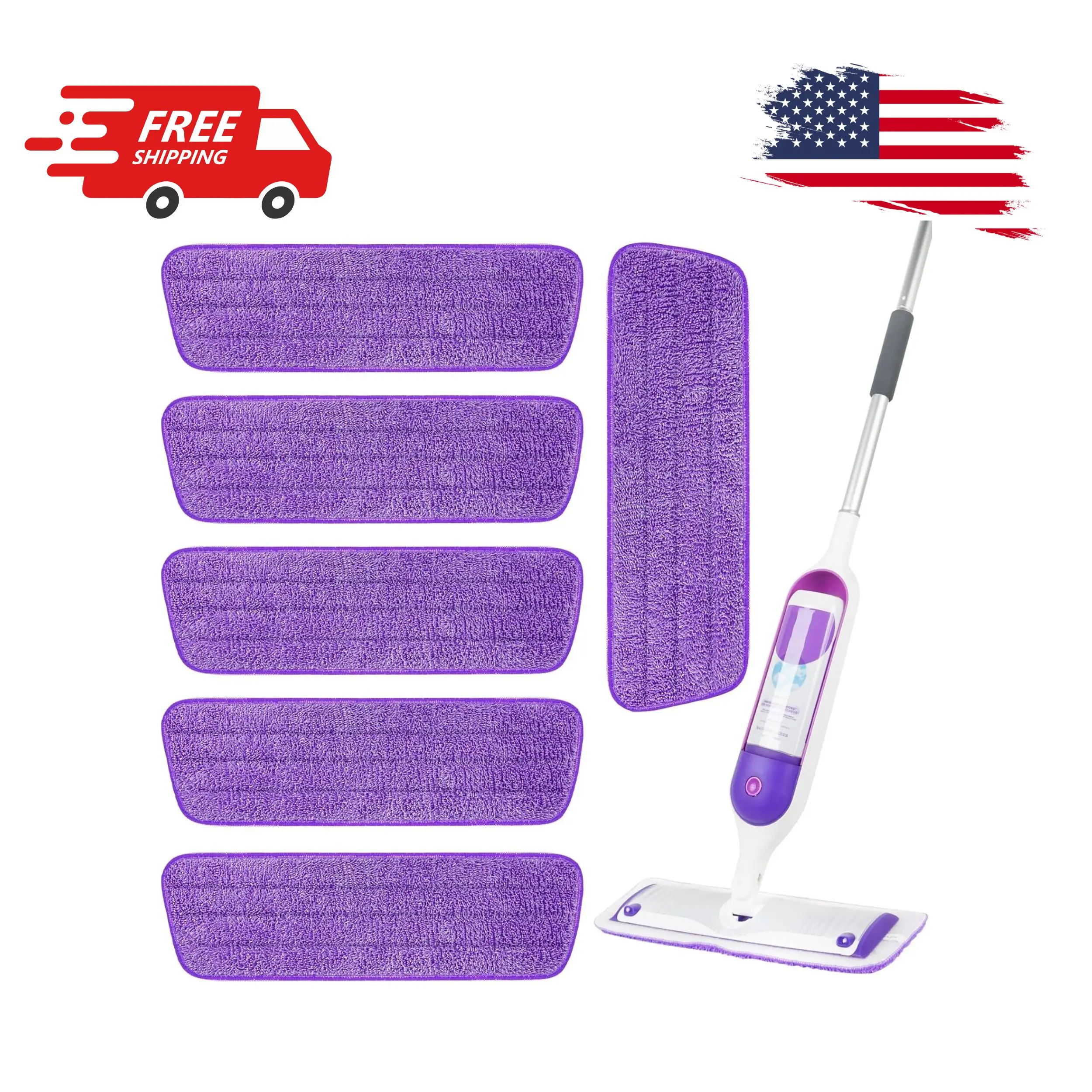 6 Pack Reusable Microfiber Mop Pads for Swiffer PowerMop, 13-16 Inch
