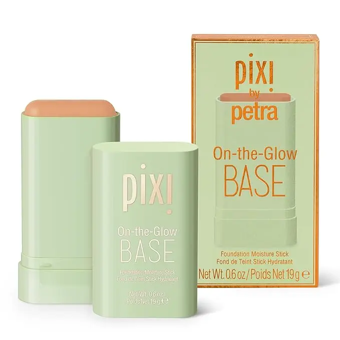 Pixi On-the-Glow Foundation Balm Stick - Vanilla Contour Option, Sheer Buildable Coverage, Hydrating Skin Tint for Natural Dewy Glow, Lightweight Breathable Complexion Enhancer, Nourishing Moisturizer for Even Skin Tone & Flawless Base