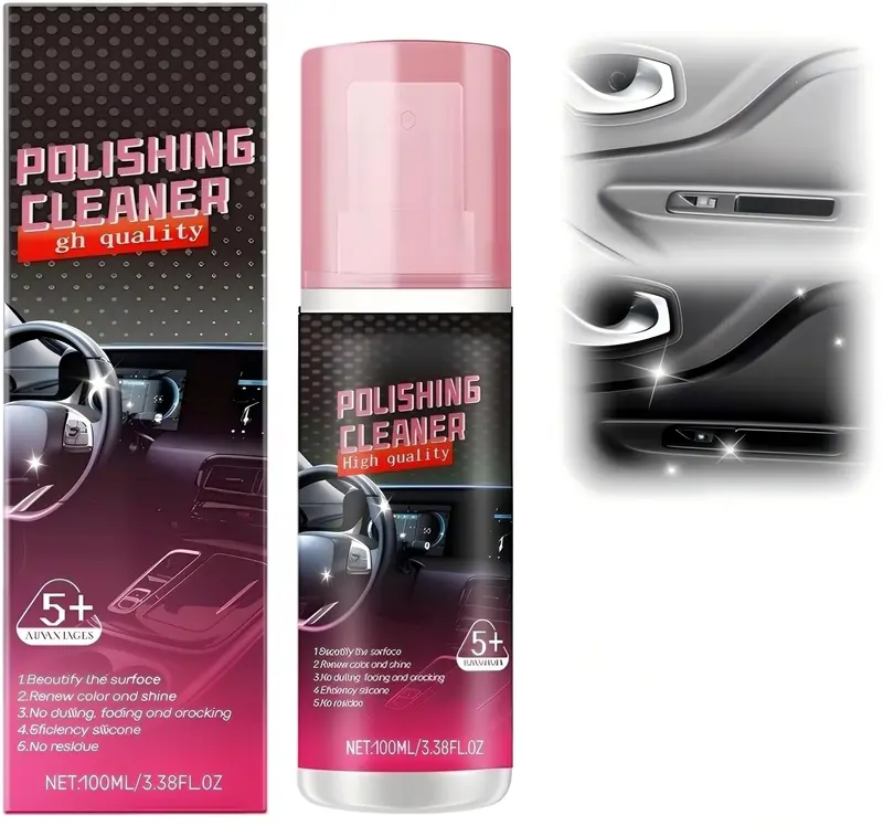 Car Interior Detailer and Protectant, waterless Spray Wax:Plastic, Rubber, Leather Cleaner for Car lnteriors&Exteriors、Quick Detailer、Automotive Care、Durable Protection Glossy