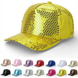Share Sparkly Sequin Baseball Cap Snapback Adjustable Visor Hat Women Bling Glitter