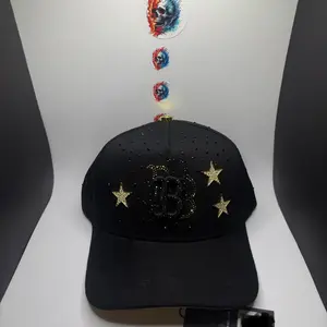 Black Embroidered Cap with Gold Anniversary Design
