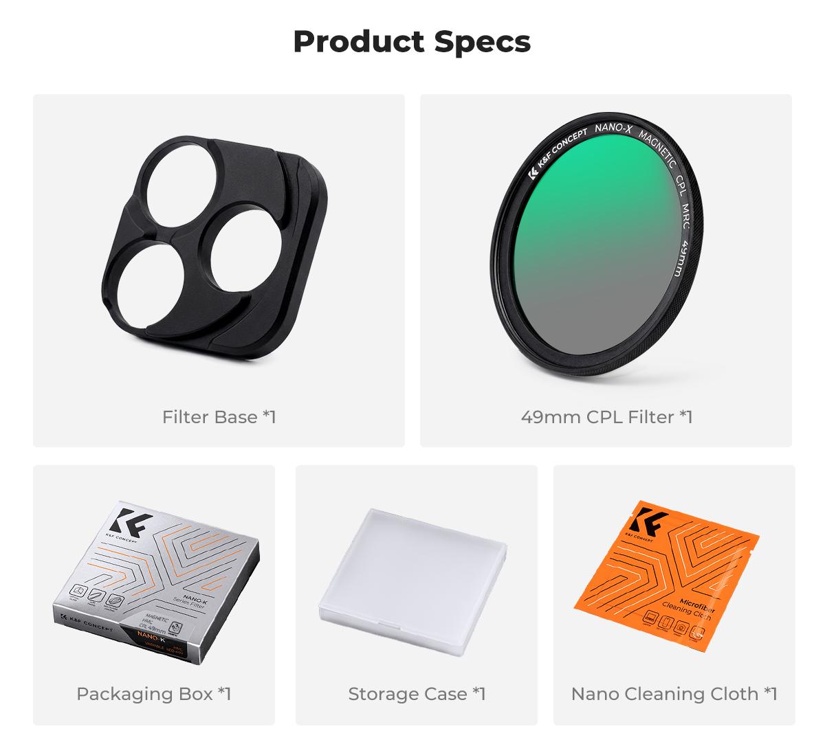 [K&F CONCEPT] Magnetic CPL Lens Filter for iPhone 17 16 15 14 13 12 11 Pro/ProMax，Samsung and Other Smart Phone，Ultra Tiny Snap On Filter, convenience，Anti-Glare & Enhances Texture.uts the glare, reveals true texture