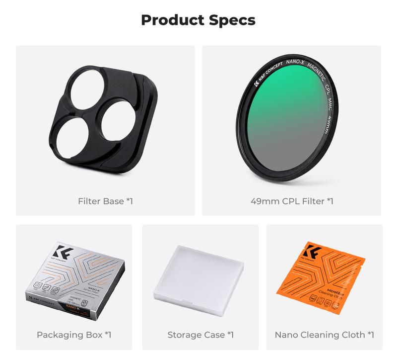 [K&F CONCEPT] Magnetic CPL Lens Filter for iPhone 17 16 15 14 13 12 11 Pro/ProMax，Samsung and Other Smart Phone，Ultra Tiny Snap On Filter, convenience，Anti-Glare & Enhances Texture.uts the glare, reveals true texture