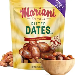 Mariani Dried Pitted Dates, 30oz Bag - Dried Dates Pitted No Sugar Added, No Dairy, Vegan, and Full of Fiber for Snacking, Cooking and Baking