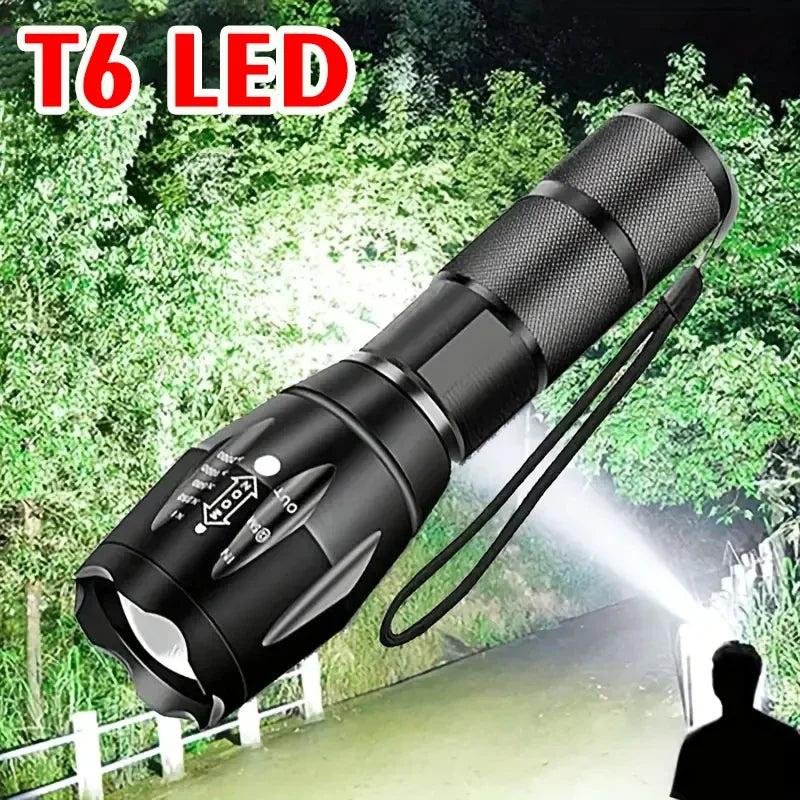 LED Flashlights,Portable Flash Light With 5 Modes & Zoomable,Bright Torch For Camping, Hiking Outdoor, Home Emergency Lighting