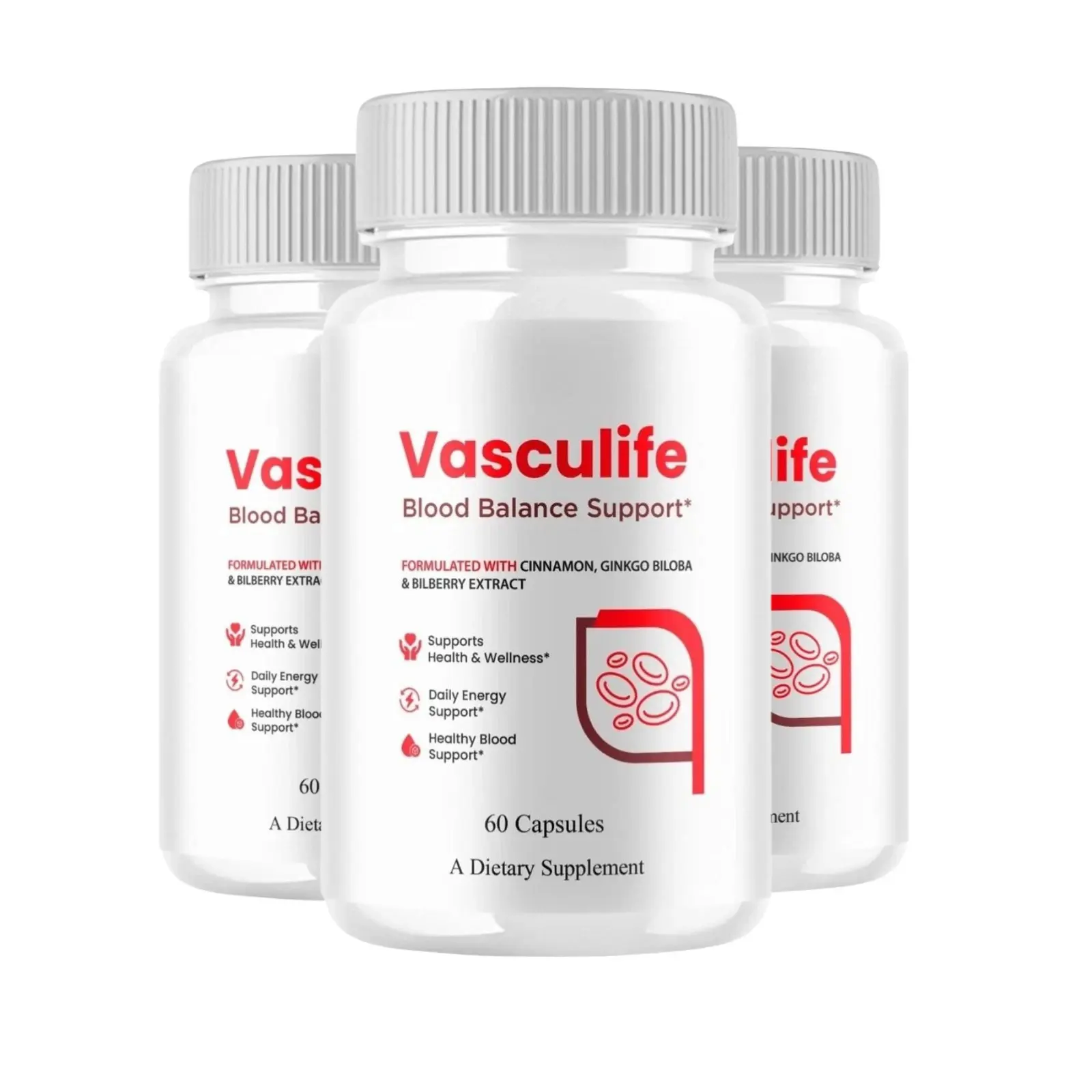 (1-3 Pack) Vasculife Advanced Blood Max Support Supplement Vascu Life 60 Capsules