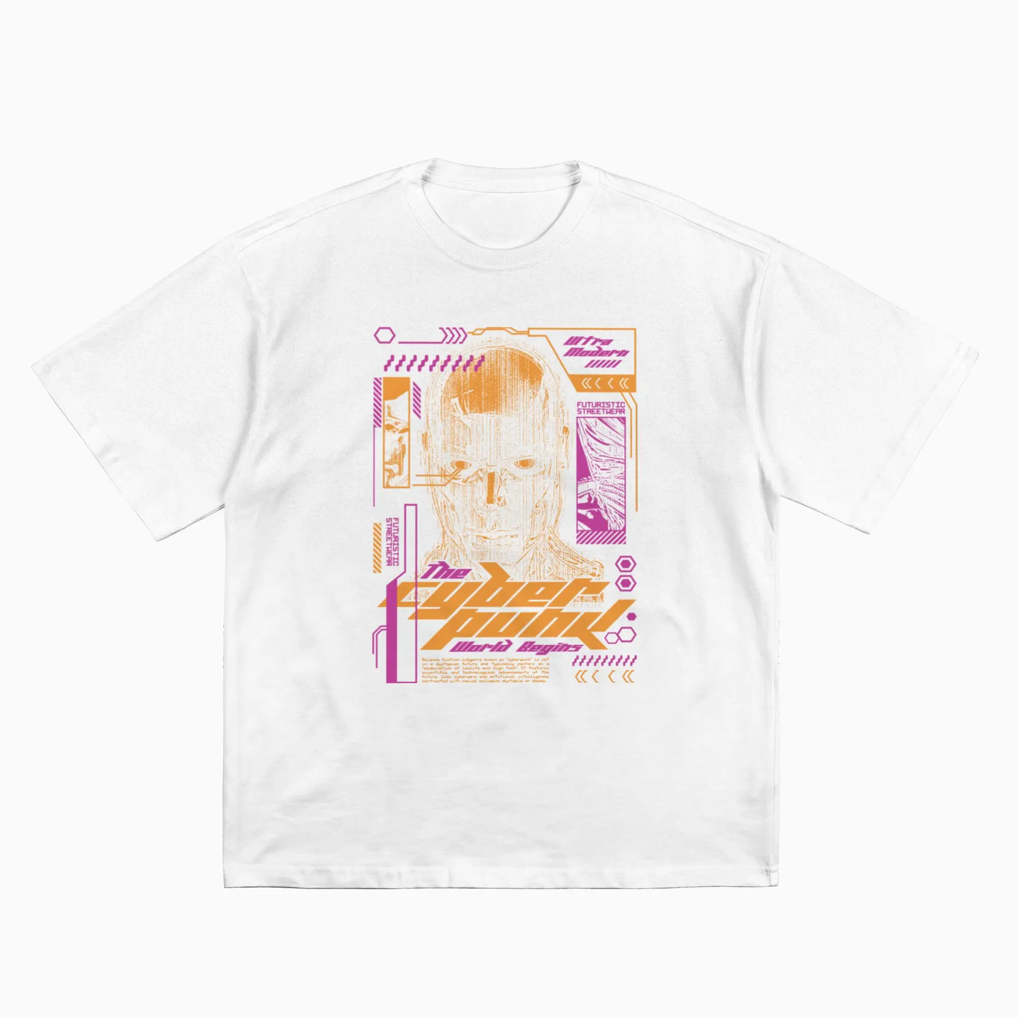 Cyberpunk Graphic T Shirt Men Futuristic Tech Robot Print Streetwear Black Tee Y2K Harajuku Hip Hop Casual Loose Short Sleeve Tops