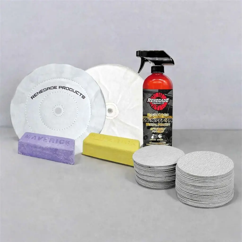 Renegade Products The EZ Money Bundle – Full Metal Polishing Kit for Aluminum & Stainless Steel | Mirror Shine Buffing Wheels, Compounds & Spray Polish