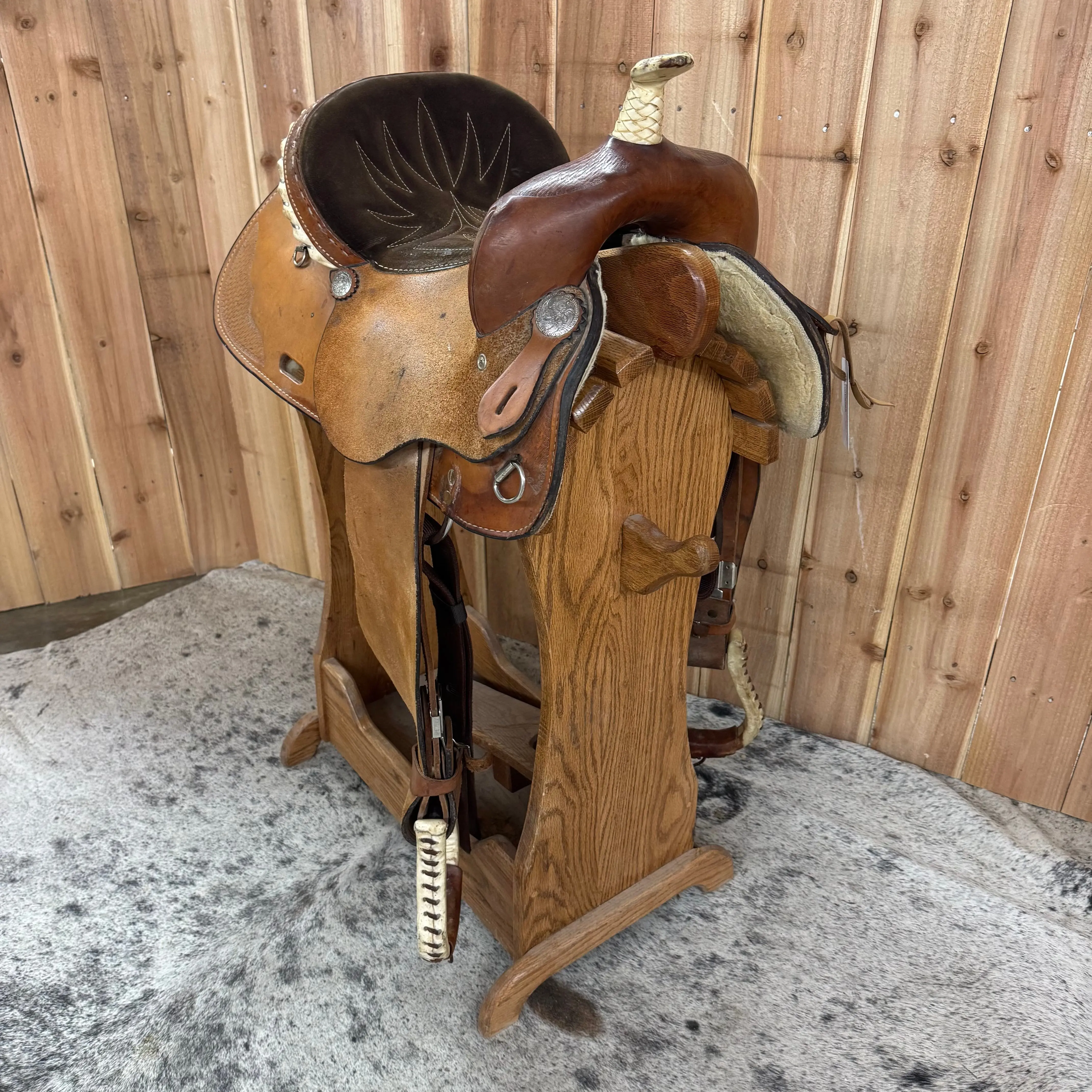 Used American Saddlery Barrel Saddle, 14" Seat
