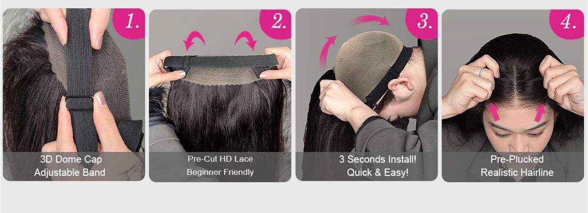 【Zakaiyah B.】ISEE Wear Go Kinky Curly Reddish Brown Color Glueless Human Hair 6*4 Lace Closure Wig Beginner Friendly Gifts for Girlfriend/Wife/Family #SpringStatements