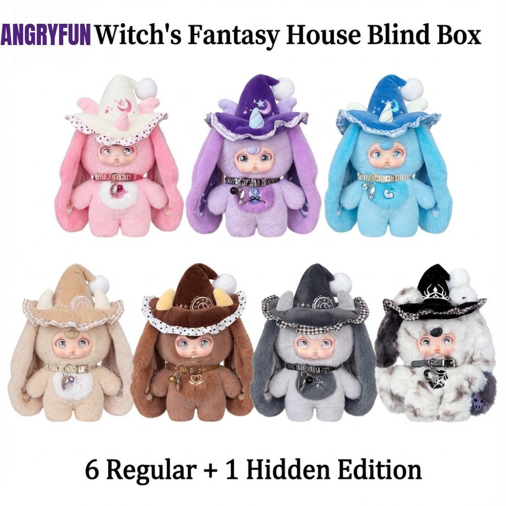 ANGRYFUN Magic Witch Fantasy House Plush Blind Box – Enchanted Cottage Series Kawaii Plush Figures Cute Collectible Mystery Box Room Decor Birthday Gift Single Box (Free Random Cute Acrylic Keychain)