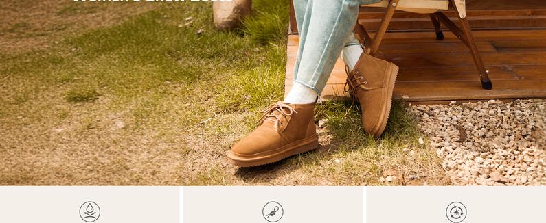 Dream Pairs FuzzyGo Lace-Up Ankle Winter Booties – Genuine Suede, Faux-Fur Snow Collar, Warm Cushion