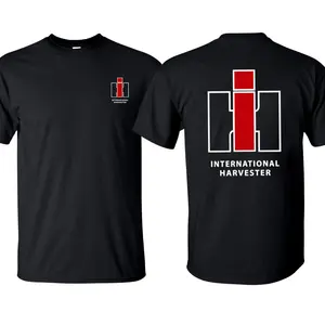 International Harvester Vintage Logo 2-Sided Men T-Shirt America Farmer Tee Farm Life Shirt Tractor Style Short Sleeve Crewneck For Him For Her