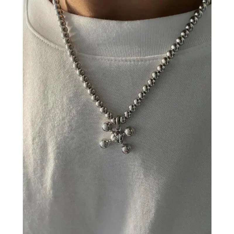 Unisex Gold-Plated Homer Ball Leg Necklace - Small Steel Bead, Cuban Link, Herringbone Chain with Versatile Pendants: Heart, Black Dahlia, Pixie Wing, USB Initial - TikTok Shop Spring Glow Up, Summer Camping Costume Jewelry perfect religious gift