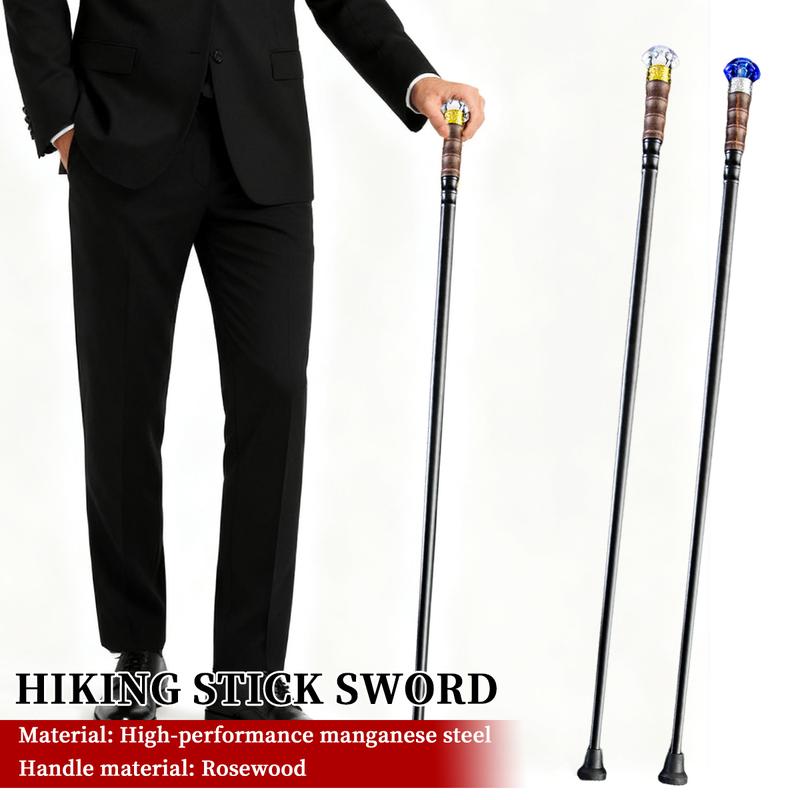 Authentic1060 High Carbon Steel Heat-Tempered Hand-Forged Blue Diamond Scepter - Multifunctional SwordCane With Unique Diamond-Shaped Handle, Stylish &Durable, Fashion Decorative Wand Gent Leman Elegant,Cosplay, The Best Gift