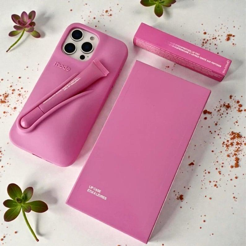 Rhode Lip Tint Silicone Phone Case + Lip Gloss Rhode Lip for iPhone 11–17 Shockproof design, smooth lipstick application| Fashionable protective nutrients, convenient for daily use