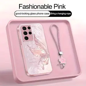 Suitable for [Galaxy S21 Ultra 5g] high-end women's phone case, featuring a beautiful and elegant butterfly pattern, shockproof and fingerprint-resistant, available in multiple colors YM99
