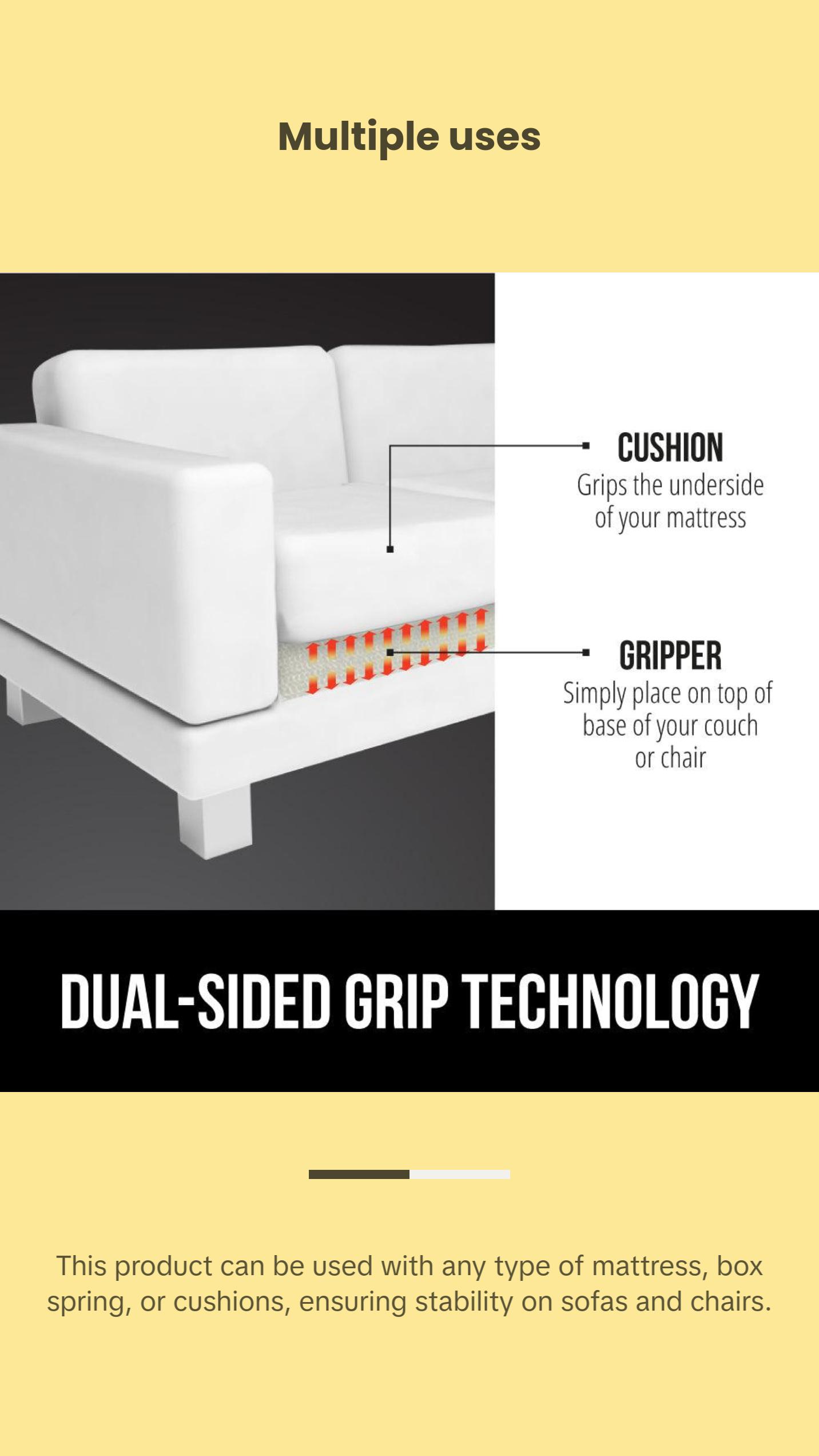 Gorilla Grip Non Slip Mattress Gripper, Prevents Mattresses from Sliding and Holds Bed in Place, Pad Grips Beds, Sofa, Couch, Chair Cushions and Helps Keep Topper from Slipping, Easy Trim Pads