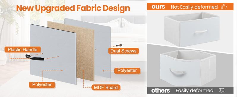 Nightstand with 2 Fabric Drawers, Dresser, End Table, Bedside Table, Bedroom Furniture for Living Room, Entryway Nightstand with 2 Fabric Drawers, Dresser, End Table, Bedside Table, Bedroom Furniture for Living Room, Entryway