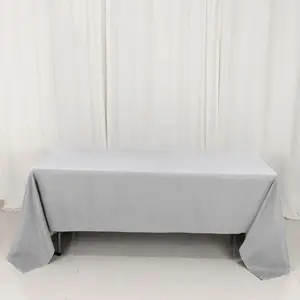 Premium Polyester Rectangle Tablecloth 60"x126" Silver - 220GSM Wrinkle-Resistant Table Cover