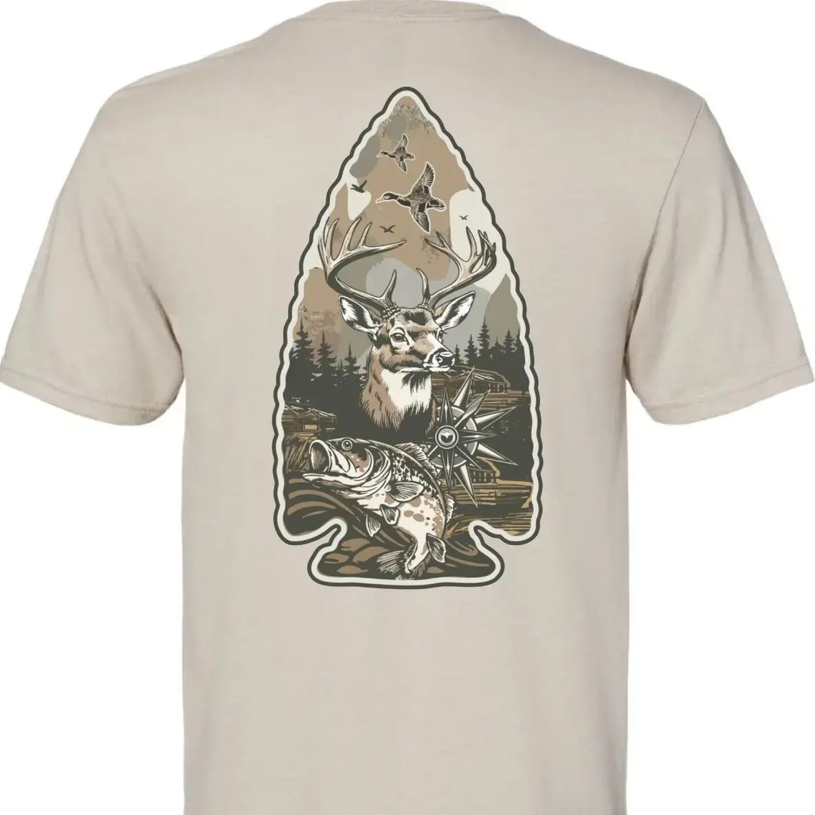 Deer Duck Sweatshirt T-Shirt, Hunting Club Arrowhead Tee, Camo Hunting Outdoorsman Shirt, Marsh Old School Hoodie, Gift For Hunter For Men, Camo Tee - KitchenEra