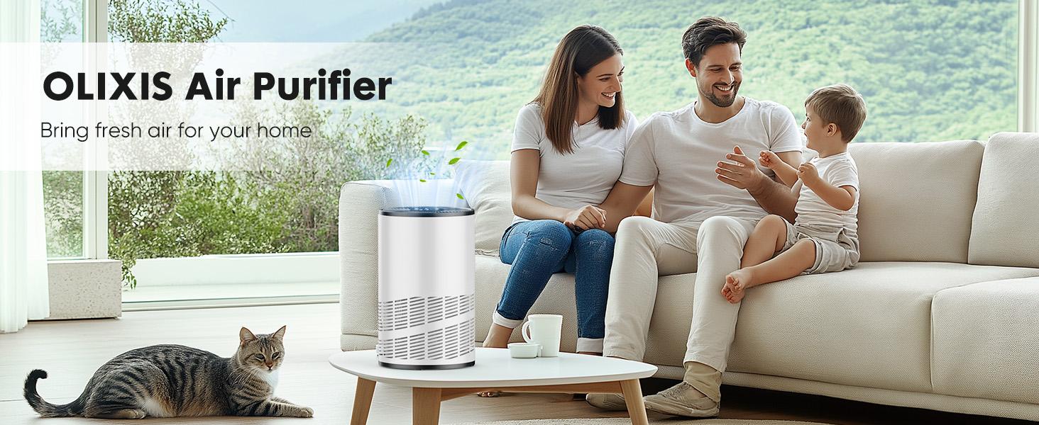 【Clearance】Air Purifiers with An Replacement 3-in-1 HEPA Filter for Home, Up to 1200 ft², Sleep Mode 25dB, Quiet Noise, True H13 Air Cleaner