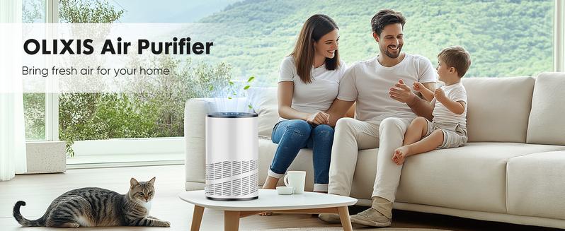 【Clearance】Air Purifiers with An Replacement 3-in-1 HEPA Filter for Home, Up to 1200 ft², Sleep Mode 25dB, Quiet Noise, True H13 Air Cleaner