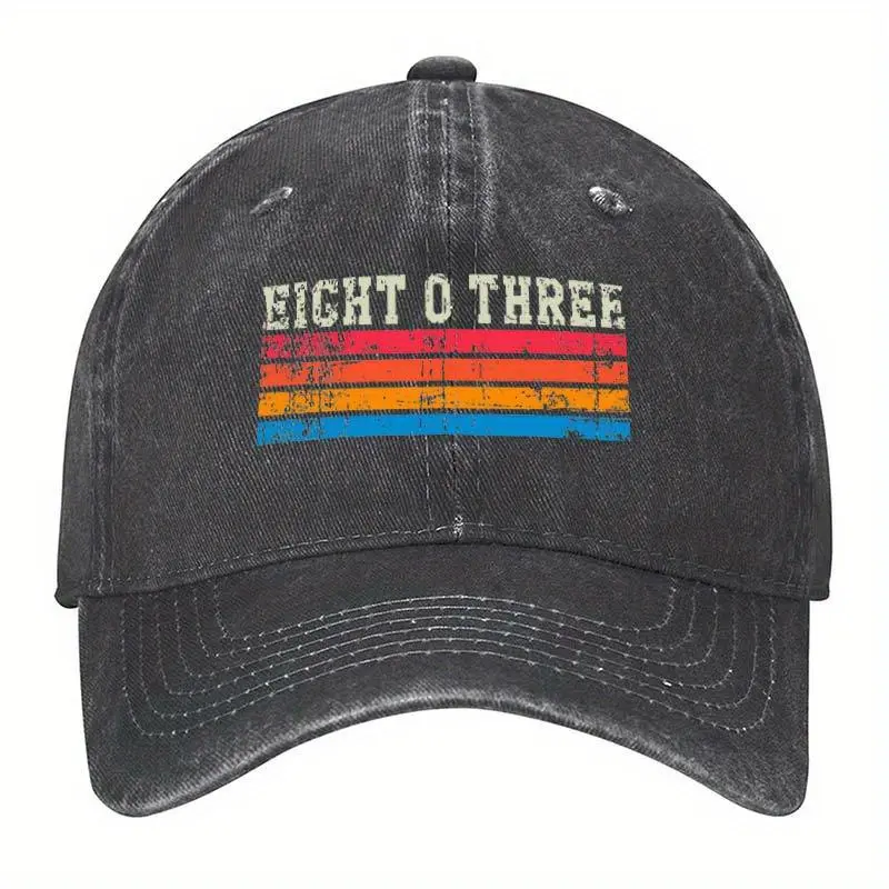Columbia South Carolina Vintage Retro Baseball Cap - Distressed Black Washed 008 O THREE Area Code Design, 100% Polyester, Hand Wash Only for Casual & Party Wear, Adjustable Baseball Cap, Party Accessory, Durable Headwear