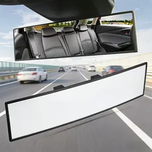 S-11.81 Inch Panoramic Convex real view Mirror, Interior Clip-on Wide Angle to Reduce Blind Spot Effectively for Car SUV Trucks Clear Visibility Safety Install Rearview High Definition
